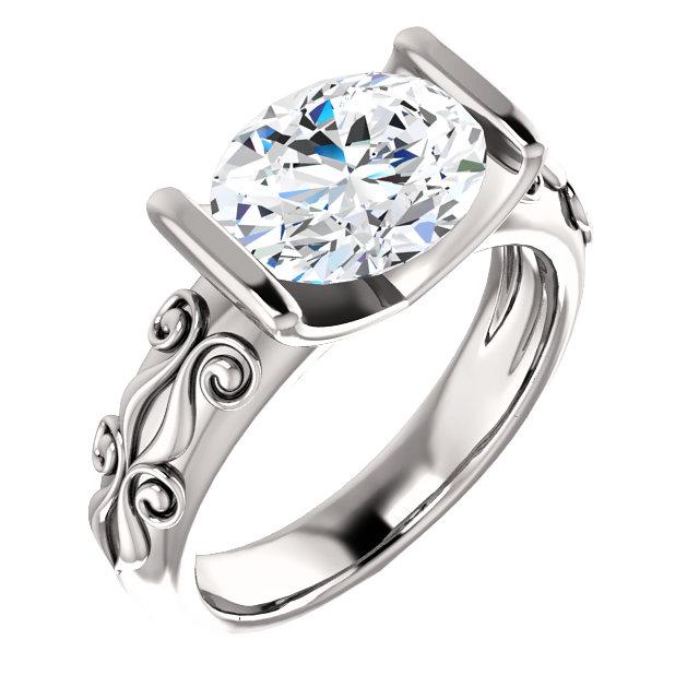 natural oval diamond 2.50ct ring front view