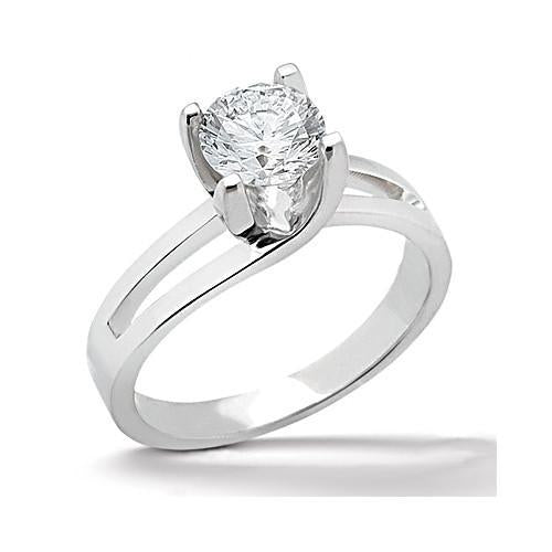 Lady’s Elegant Diamond Women Engagement Ring White Gold Solitaire Ring