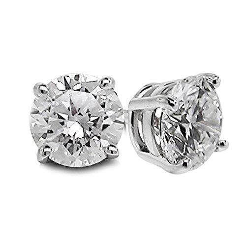 Lady Fine Jewelry Women Diamond Engagement Ring White Gold Stud Earrings