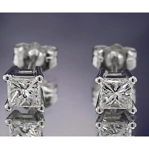 Diamond Brilliant Engagement White Gold Diamond Stud Earrings