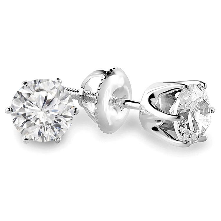 Brilliant Engagement White Gold Diamond Stud Earrings