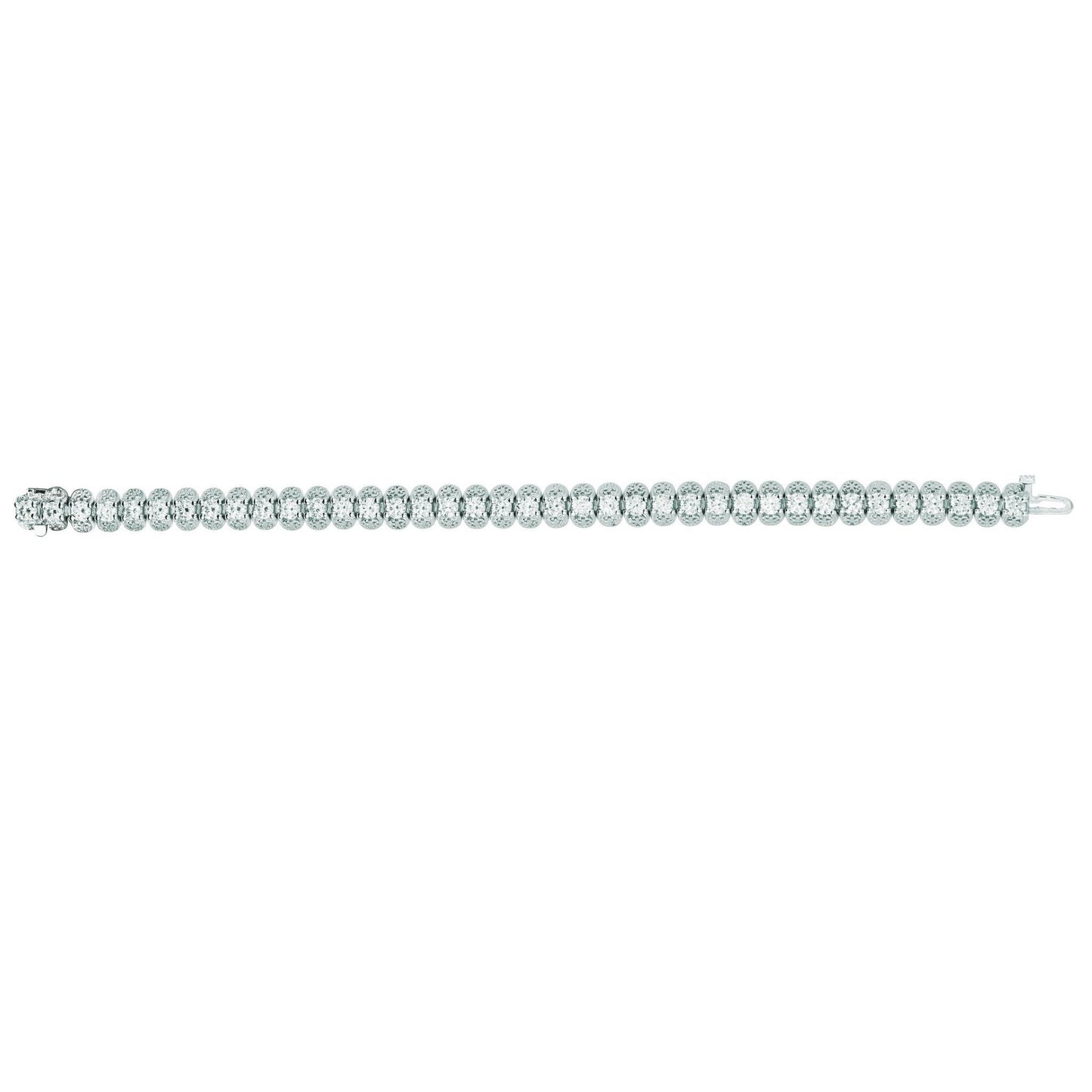 Diamond Tennis Bracelet 7.02 Carats White Pave Tennis Bracelet