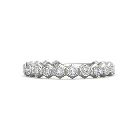 Diamond Wedding Anniversary Band 1.90 Carats Hexagon Milgrain Jewelry New Band
