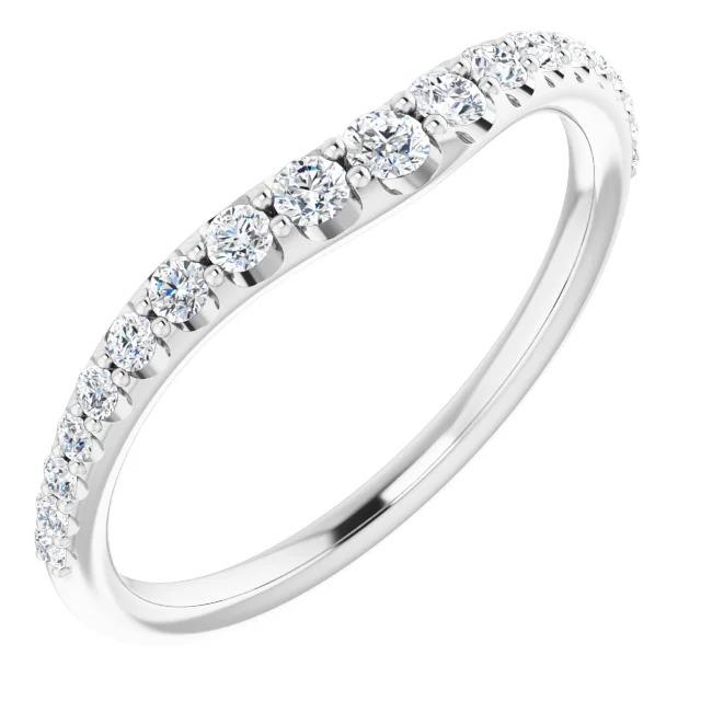Diamond Wedding Band 1.50 Carats F Vs1 White Gold 14K Half Eternity Band
