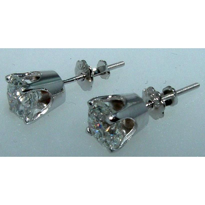 Women Studs Princess Cut High Quality Unique Stud Earrings White Gold Diamond