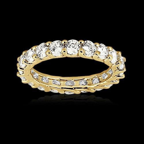 Diamonds 2.0 Ct.Yellow Gold Engagement Band Womens New Band