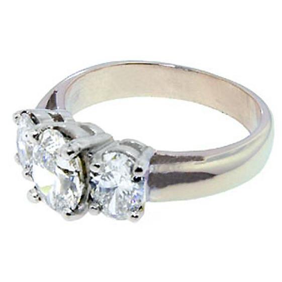 Diamonds 3 Stone Women Engagement Ring White Gold Ring 3 Cts. Three Stone Ring