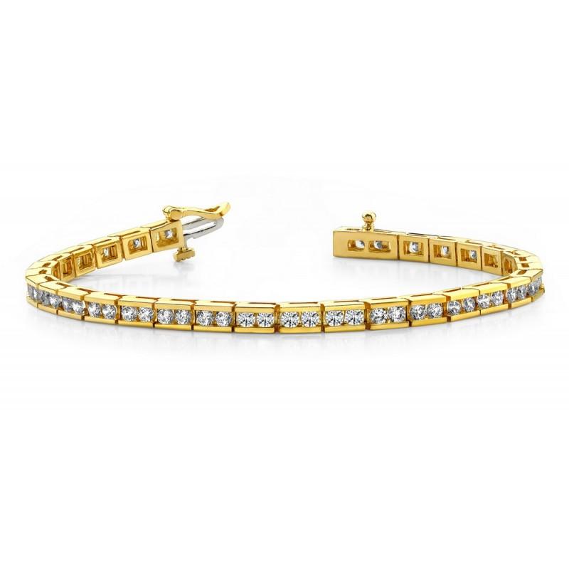 Diamonds Classic Style Tennis Bracelet 3.50 Carats Yellow Gold