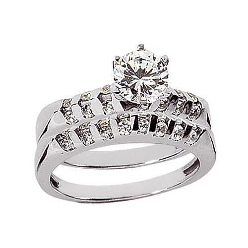 natural round diamond 2ct band front view