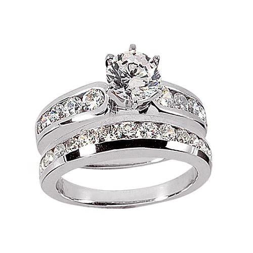 natural round diamond 2.10ct band front view