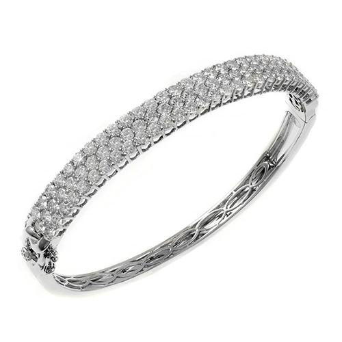 Diamonds Ladies Bangle White Gold 6 Ct Gorgeous Round Cut Bangle