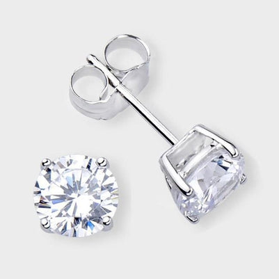 natural round diamond 4.50ct earring front view