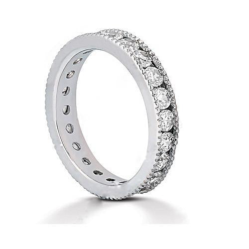 natural round diamond 2.10ct band front view