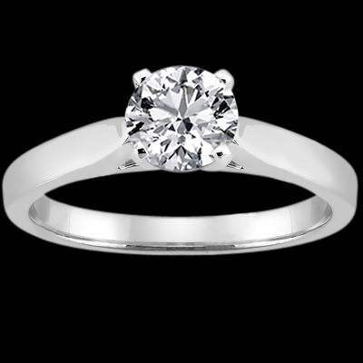 Woman's White Gold Weeding Anniversary Solitaire Diamond Ring