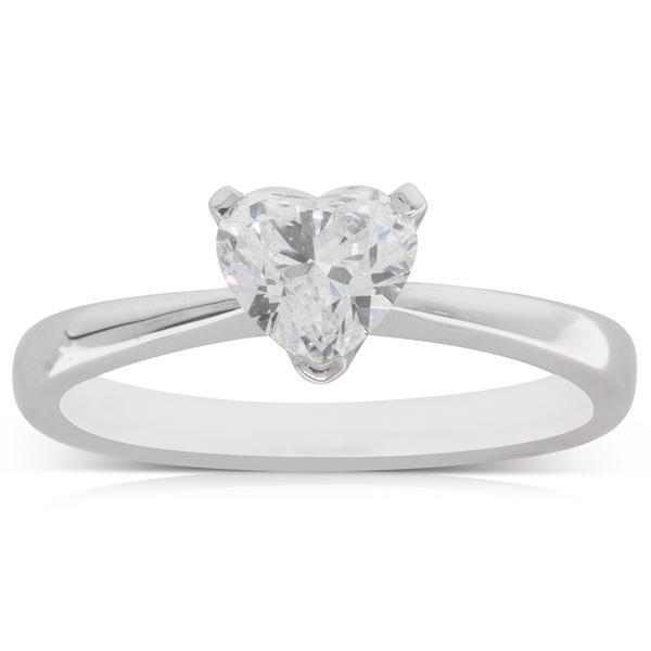 F Vs1 Heart Shape 1.75 Carat Diamond Solitaire Ring White Gold 14K Solitaire Ring