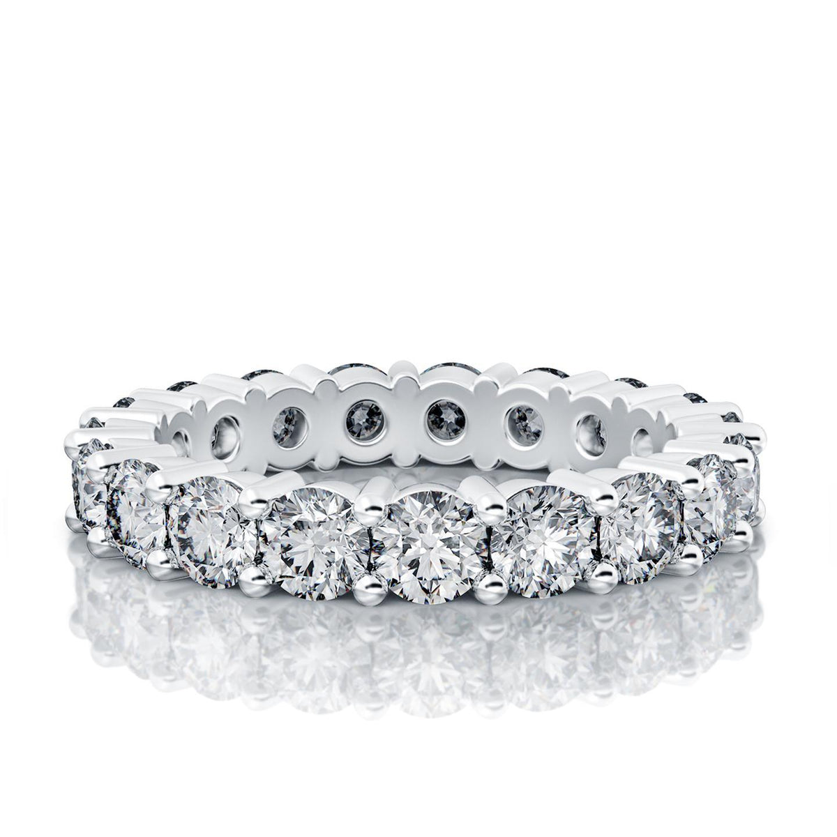 F Vvs1 3.80 Ct Round Diamonds Eternity Wedding Band White Gold 14K Eternity Band