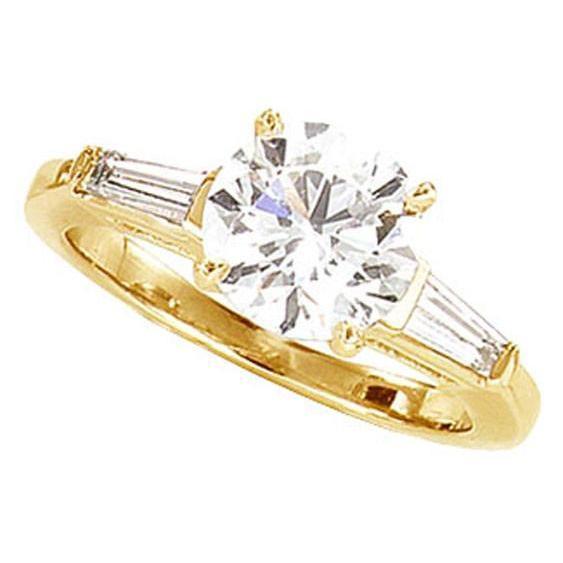 F Vvs1/Vs1 Yellow Gold 2.10 Ct Diamond Engagement Ring Gold New Three Stone Three Stone Ring