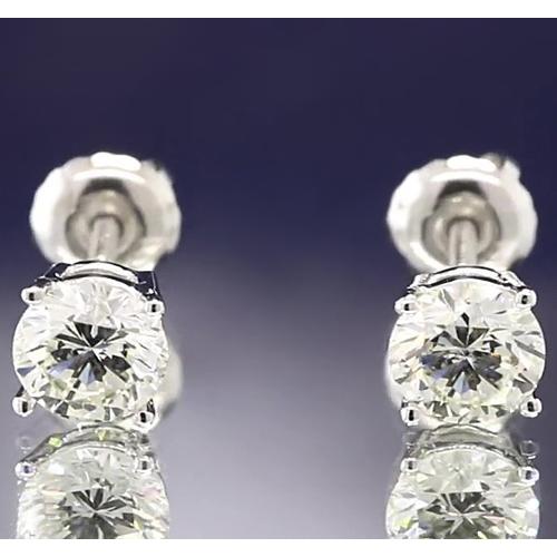 New Four Prong Round Diamond Studs Earring