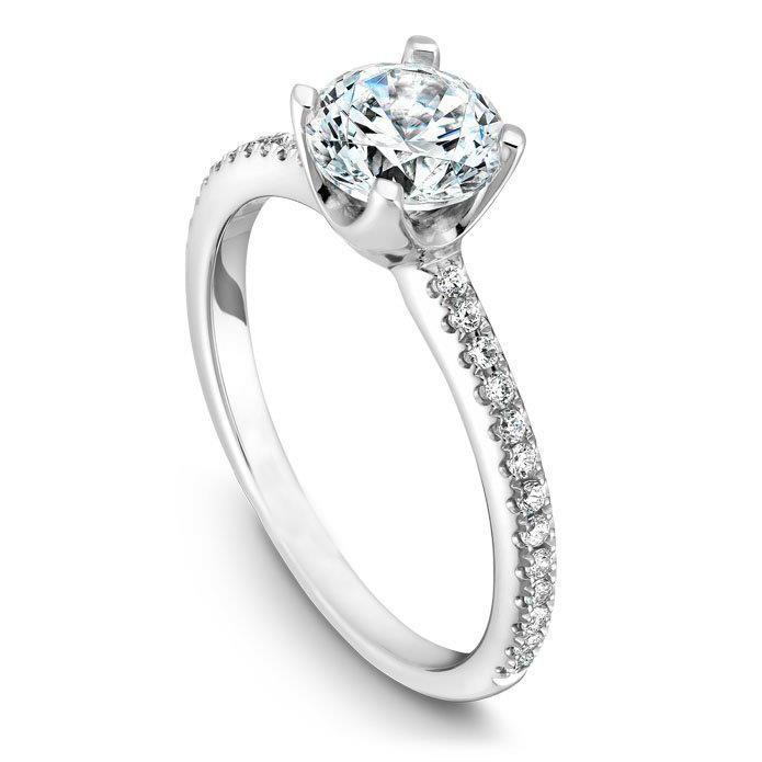 Four Prong Round Cut 3.40 Ct Diamonds Engagement Ring Gold White 14K Solitaire With Accents Solitaire Ring with Accents