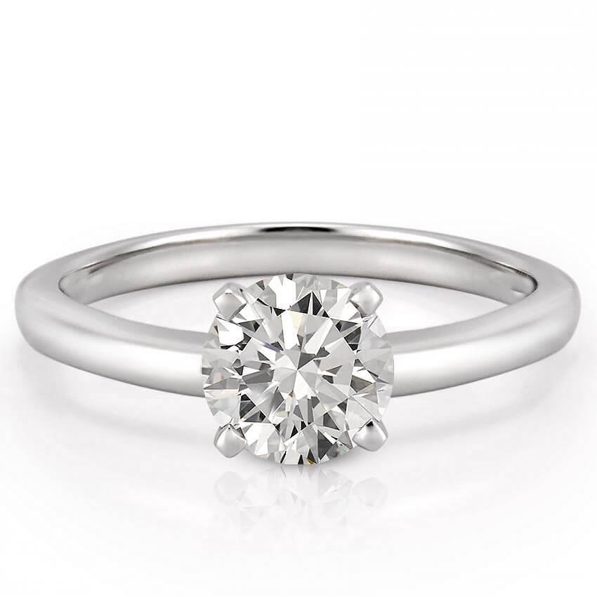 Four Prong Set Sparkling Unique Lady’s Solitaire White Gold Diamond Ring