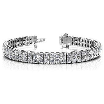 F/Vs2 Round Double Row Diamond Tennis Bracelet White Gold 14K Tennis Bracelet