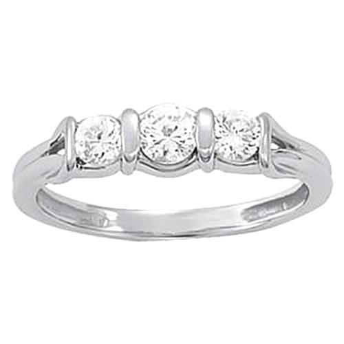 Gorgeous 0.49 Carat Diamonds Engagement Ring Three Stone White Gold 14K Three Stone Ring