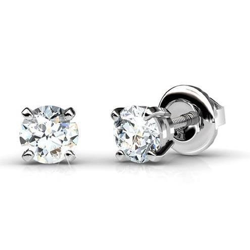 Gorgeous Women Diamond Engagement Ring White Gold Stud Earrings