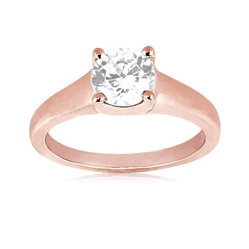 Gorgeous Round Brilliant Diamonds 1.5 Carat Pink Gold Solitaire Ring New Solitaire Ring