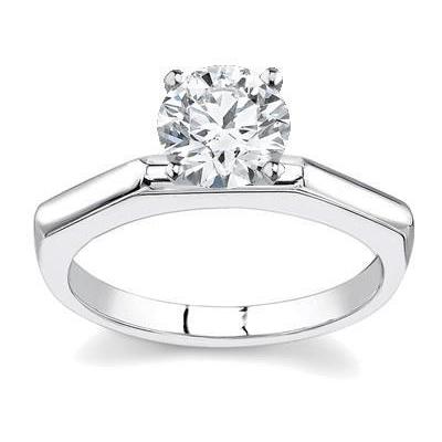 Gorgeous Round Unique Solitaire White Gold Diamond Anniversary Ring