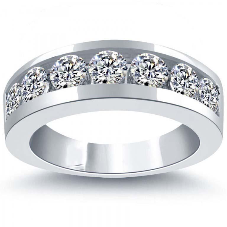 Gorgeous Round Cut 2.80 Carats Diamonds Women Wedding Band White Gold Half Eternity Band