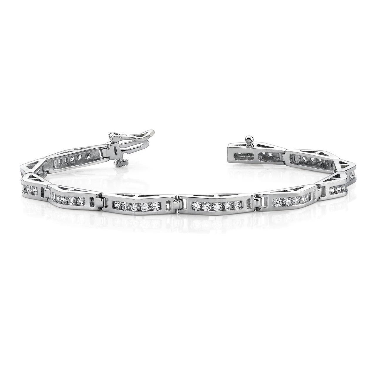 Gorgeous Round Cut Diamond Channel Set Bracelet 6 Carats White Gold Jewelry Tennis Bracelet