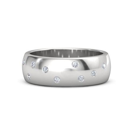 Gypsy Set Round Diamond Band F Vs1 White Gold 14K Jewelry Men'S Ring Mens Ring