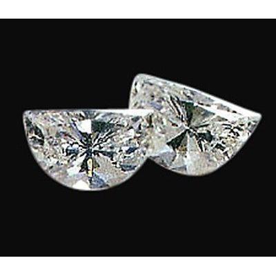 Half Moon Loose Natural Earth Mined Diamond Pair 1.50 Carats F VS1 0.75 Carats Each