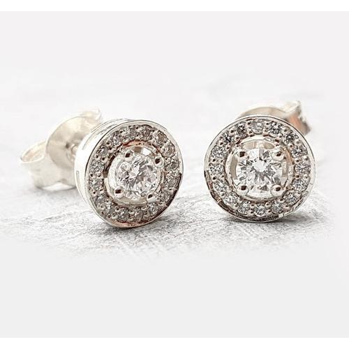 New Fancy Ladies Halo Diamond Studs Halo Stud Earrings