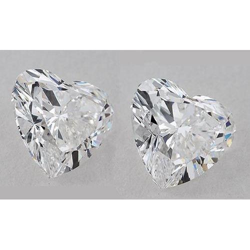 Heart Cut Loose Diamond Pair 2 Carats Diamond