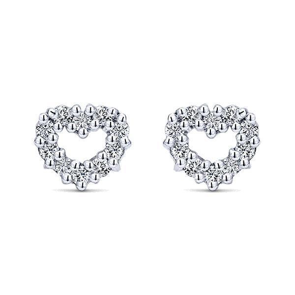 Heart Studs Women Jewelry Sparkling Unique Stud Earrings White Gold Diamond