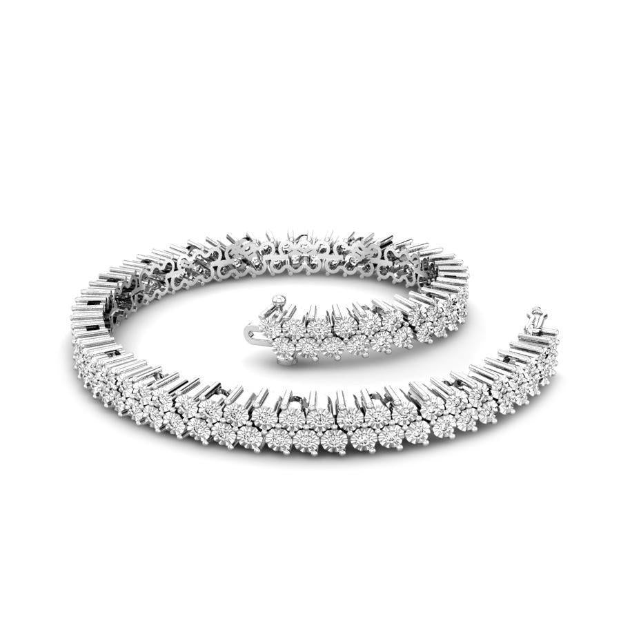 Ladies Round Cut Diamond Tennis Bracelet White Gold 14K 6.5 Carats Tennis Bracelet