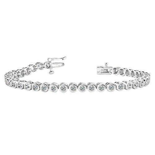 Ladies Tennis Bracelet White Gold 12.8 Carats Round Brilliant Cut Diamonds Tennis Bracelet