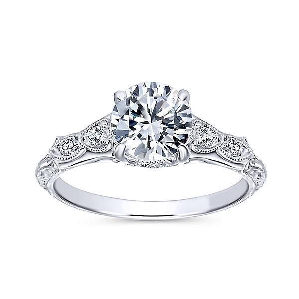 New High Quality Wedding Solitaire Ring with Accents White Gold Diamond