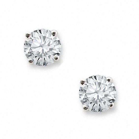 Man Made Diamond Stud Earrings 3 Carats Prong Set White Gold Jewelry Stud Earrings