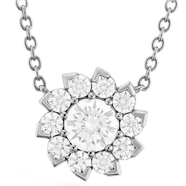Necklace Pendant With Chain 3.00 Carats Sparkling Natural Diamonds 14K White Gold Pendant