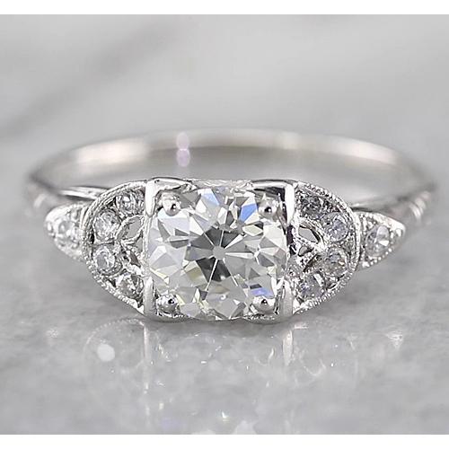 Sparkling Unique Lady’s Engagement White Gold Old Miner Round Diamond Ring White Gold Carats Engagement Ring