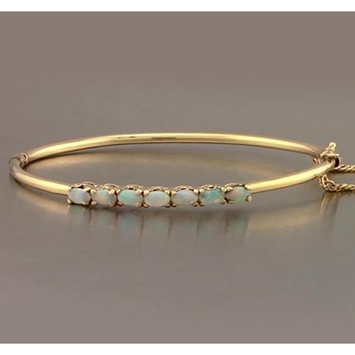 Opal Bangle New Womans Sparkling Yellow Gold Women Jewelry New Gemstone Bracelet