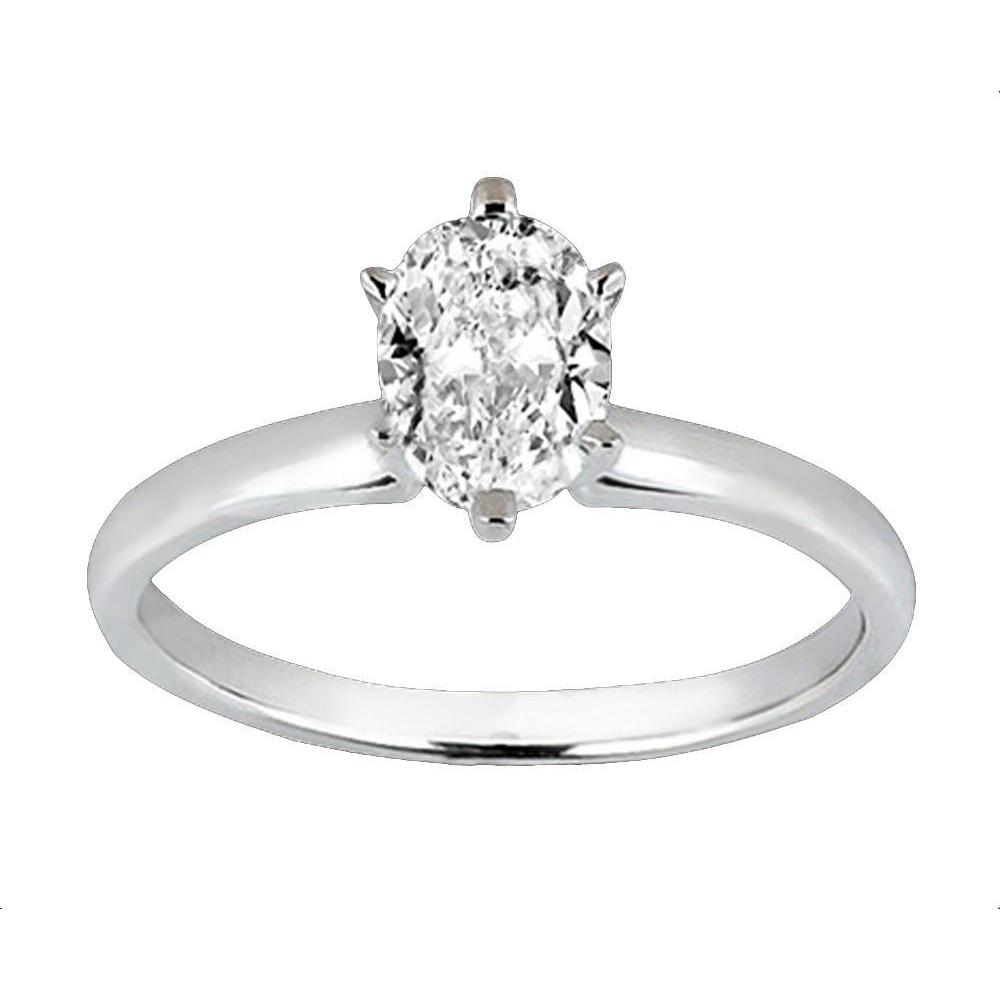 Oval Cut Lady’s Fancy Unique Engagement White Gold Diamond Solitaire Ring