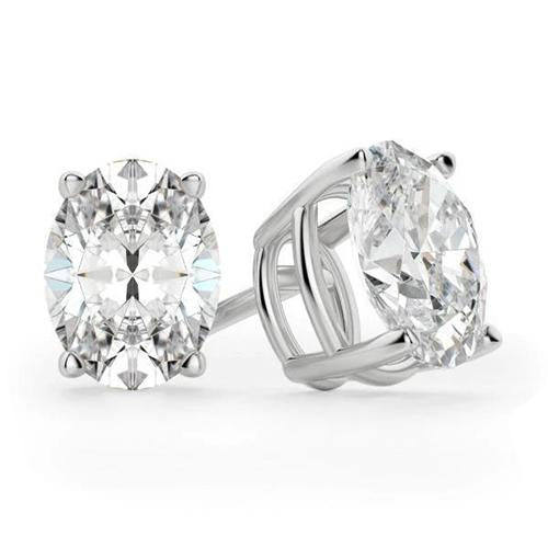 Oval Cut Stud New High Quality Wedding Stud Earrings White Gold Diamond