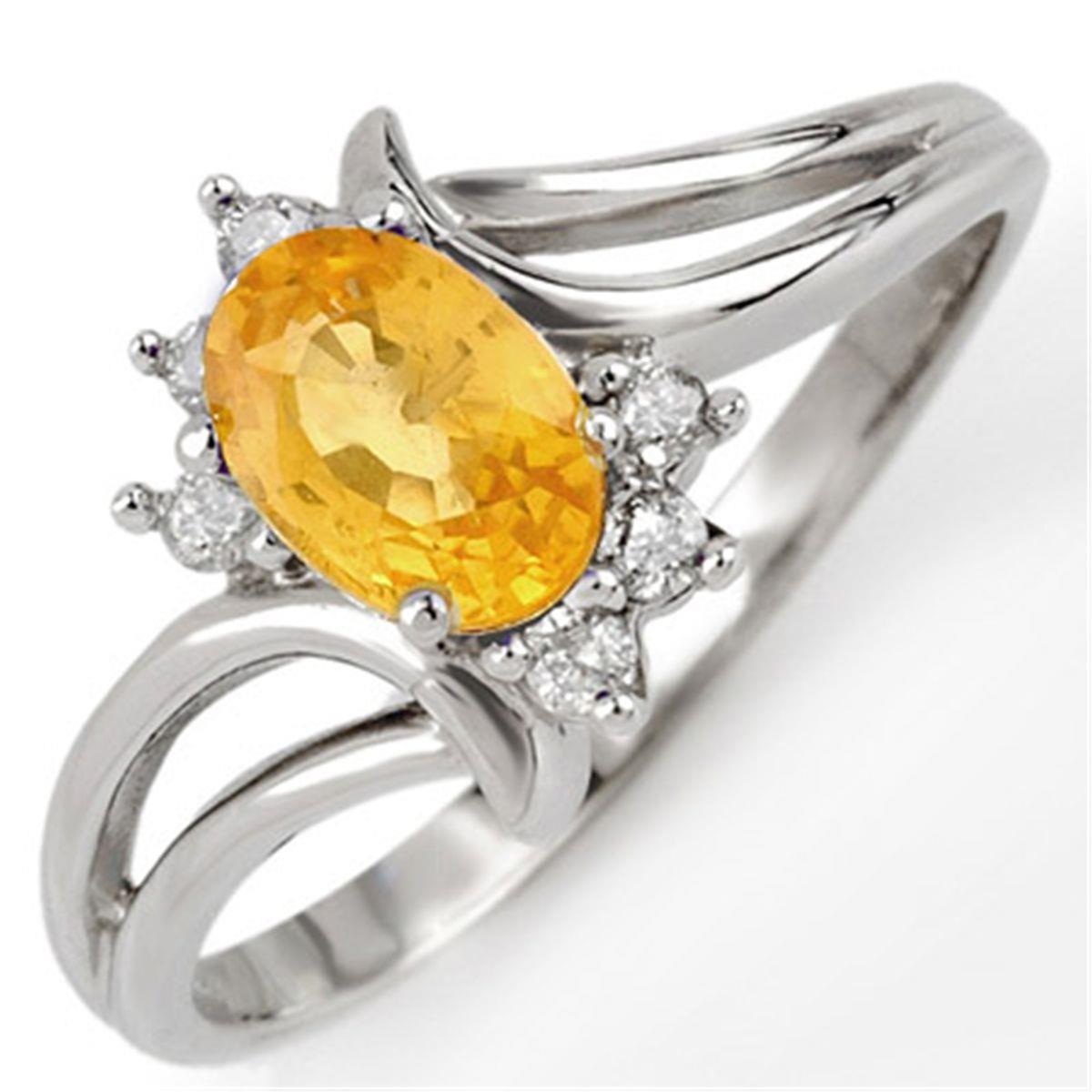 Lady’s Brilliant Oval Cut Yellow Sapphire And Round Diamonds Wedding Gold Gemstone Ring
