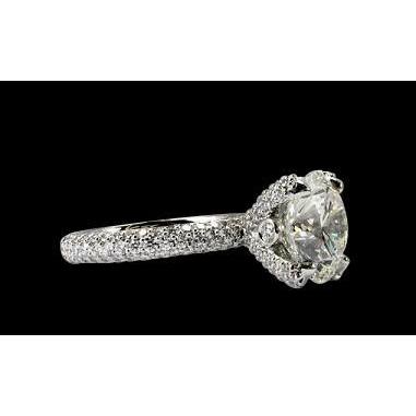 Engagement Pave Diamonds Engagement Ring Women White Gold Jewelry Engagement Ring