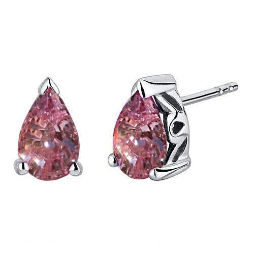 Pear Cut 4.50 Carats Pink Sapphire Women Earring White Gold 14K Gemstone Earring