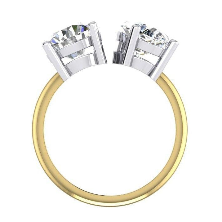 Toi et Moi Pear & Round Diamond Ring