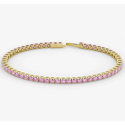 Pink Sapphire Tennis Bracelet Women White Gold Jewelry Gemstone Bracelet